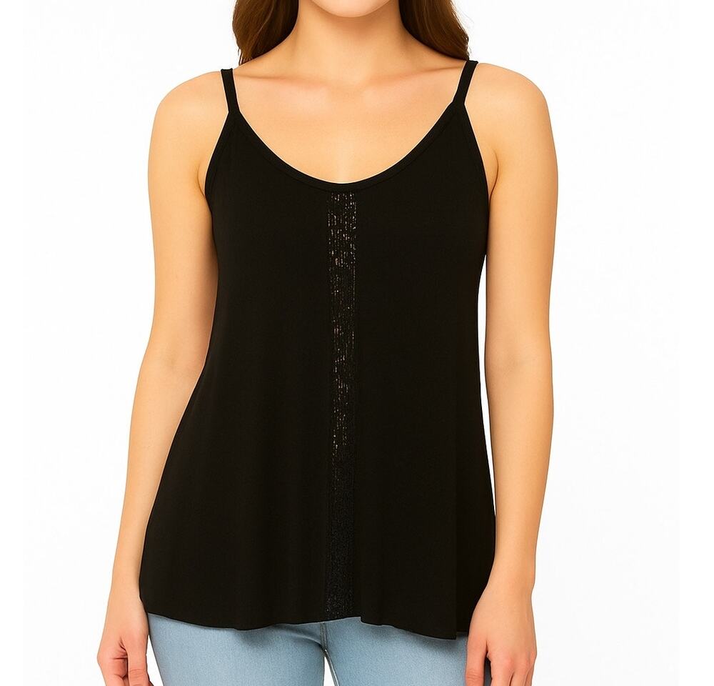 San Francisco City Lights Gypsy Lace Cami Tank Top Black Size XS NEW